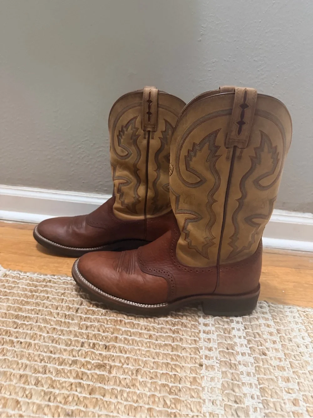 Ariat Brown and Tan Western Work Boots